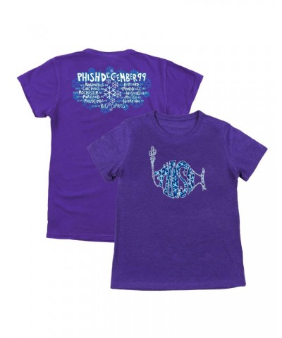 Phish Women's Snowflakes 1999 Tour Tee on Purple $7.82 Shirts