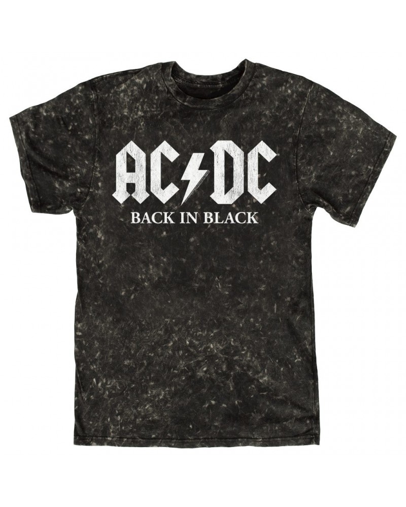 AC/DC T-shirt | Back In Black US White Design Mineral Wash Shirt $13.78 Shirts