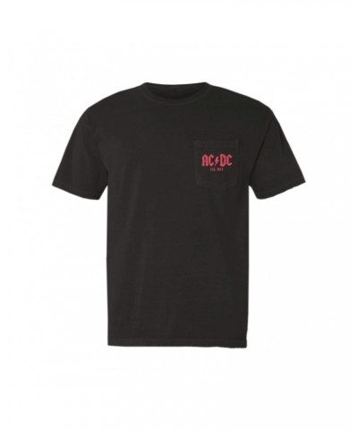 AC/DC T-Shirt | Est. 1973 Red Design Distressed Pocket T-shirt $13.48 Shirts