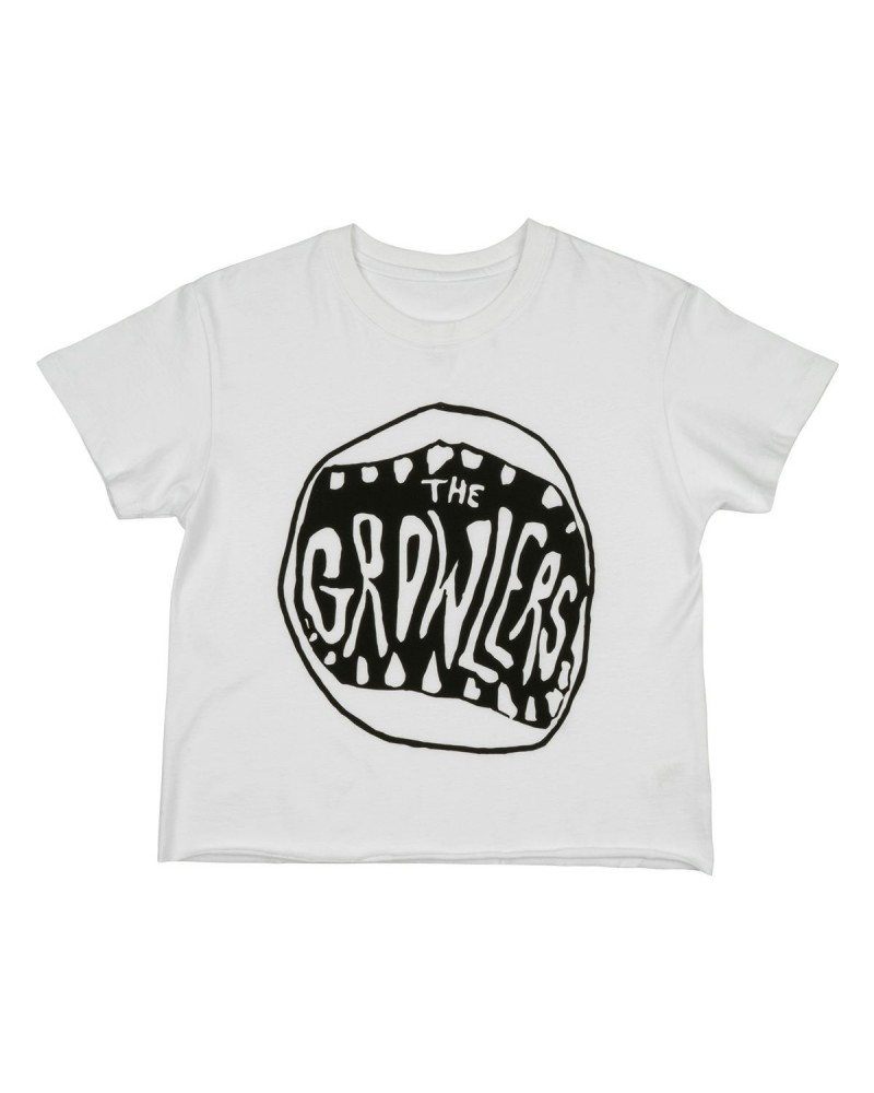 The Growlers Classic Mouth Girls Cutoff T-Shirt - White $14.10 Shirts